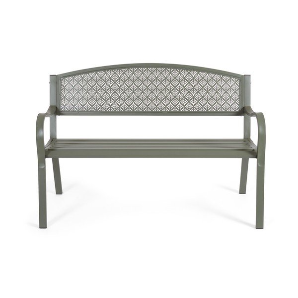 Khaki kovová zahradní lavice Lizette – Bizzotto