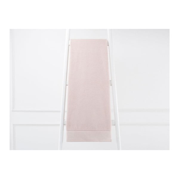 Pudrově růžový bavlněný ručník Ester, 70 x 140 cm