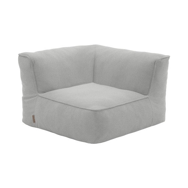 Světle šedý modul zahradní pohovky z textilie bouclé (variabilní roh) Grow – Blomus