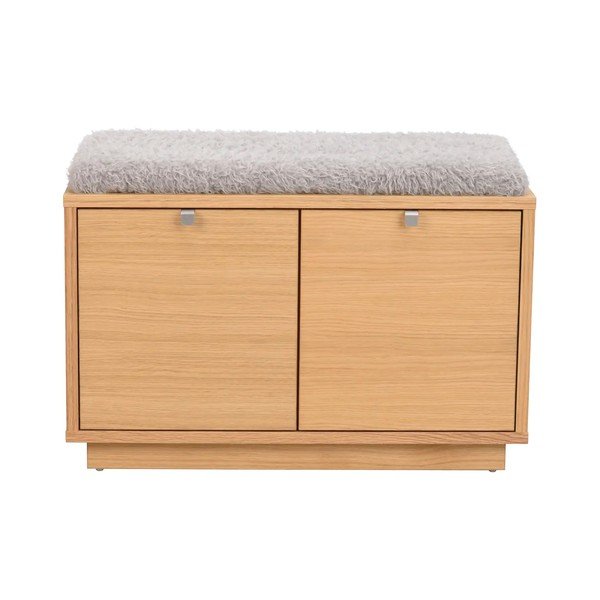 Botník v dekoru dubu s lavicí v šedo-přírodní barvě Confetti – Rowico-image-2