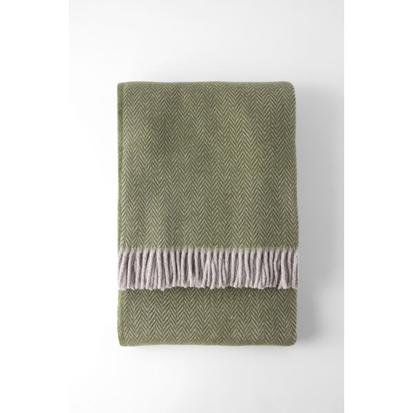 Zelený pléd s podílem bavlny Euromant Skyline, 140 x 180 cm