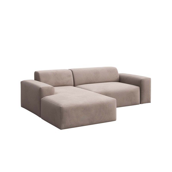 Béžová manšestrová rozkládací rohová pohovka (levý roh) Fluvio – MESONICA-image-2