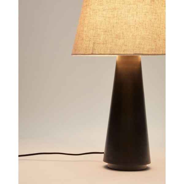 Černo-béžová stolní lampa s textilním stínidlem (výška 60 cm) Torrent – Kave Home-image-2