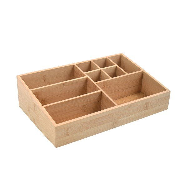 Bambusový koupelnový organizér na kosmetiku v přírodní barvě Isalys – MSV