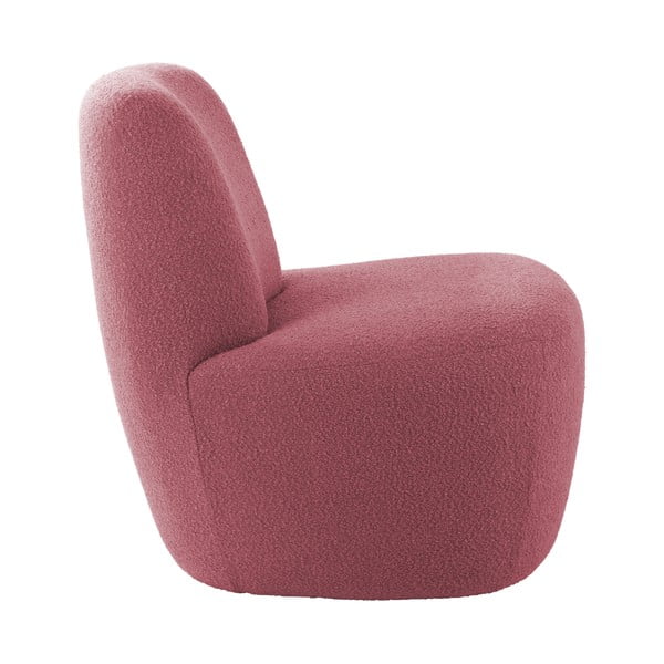 Růžové křeslo z textilie bouclé Ada – Leitmotiv-image-3