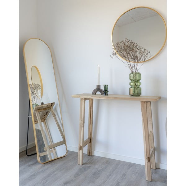 Konzolový stolek z teakového dřeva v přírodní barvě 30x90 cm Girona – House Nordic-image-1