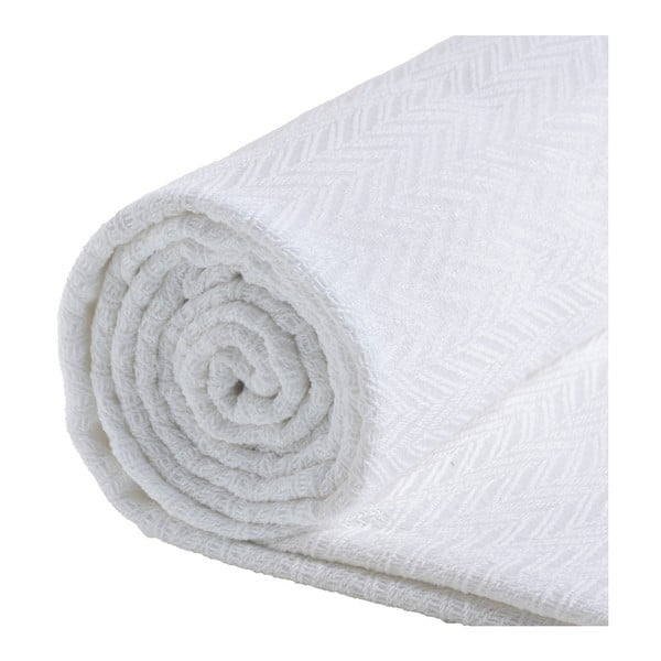 Bílý přehoz z recyklované bavlny 260x280 cm Spike – Ixia-image-4