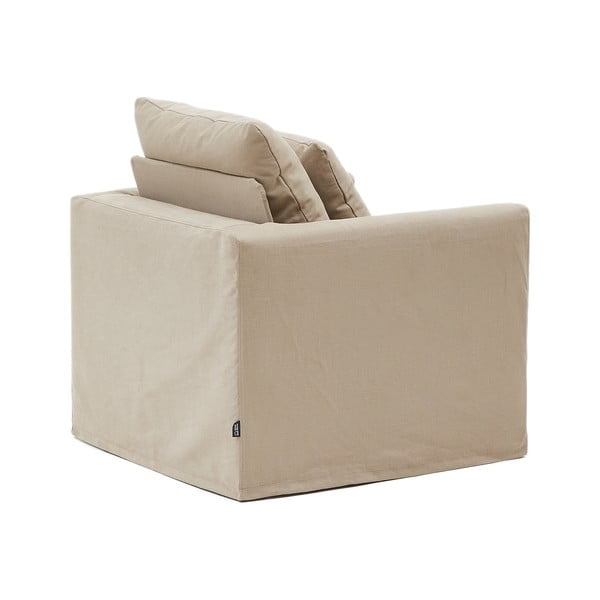 Béžové lněné křeslo Nora – Kave Home-image-4