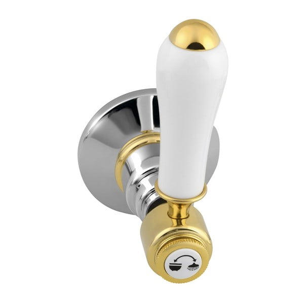 Podomítková sprchová baterie v leskle stříbrno-zlaté barvě (2 výstupy) Antea – Sapho-image-1