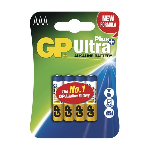 Sada 4 alkalických baterií EMOS GP Ultra Plus AAA