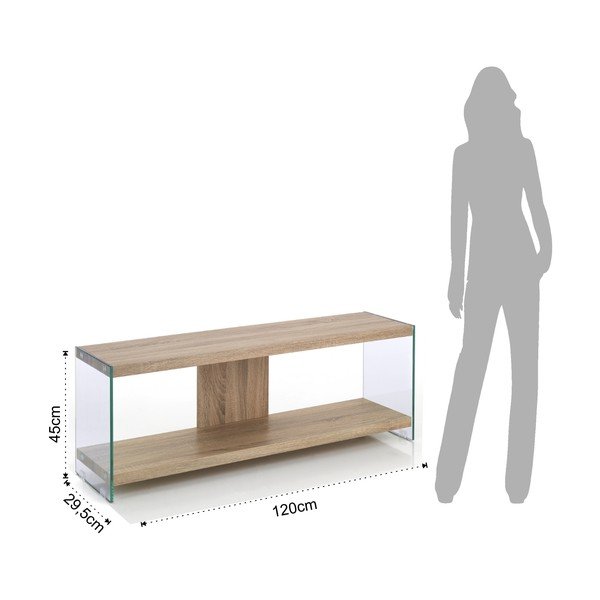 Skleněný TV stolek v přírodní barvě 120x45x29,5 cm Nancy – Tomasucci-image-4