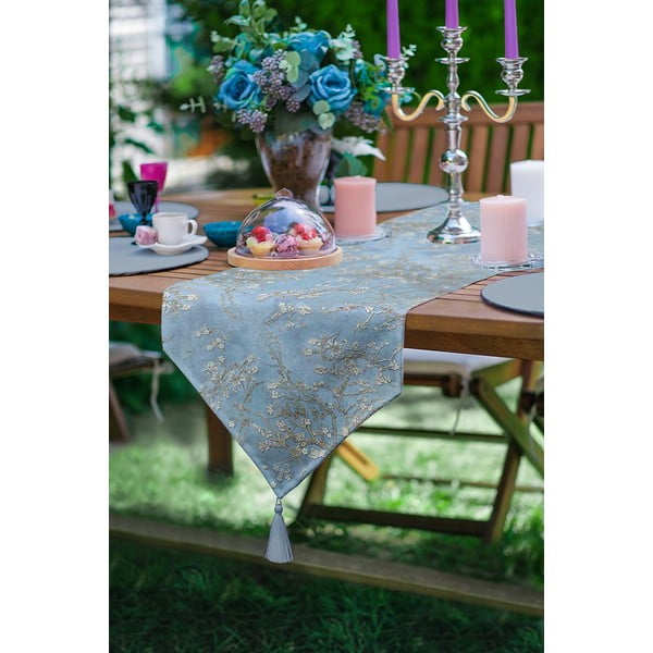 Běhoun na stůl 45x140 cm Blue Spring – Minimalist Cushion Covers-image-2