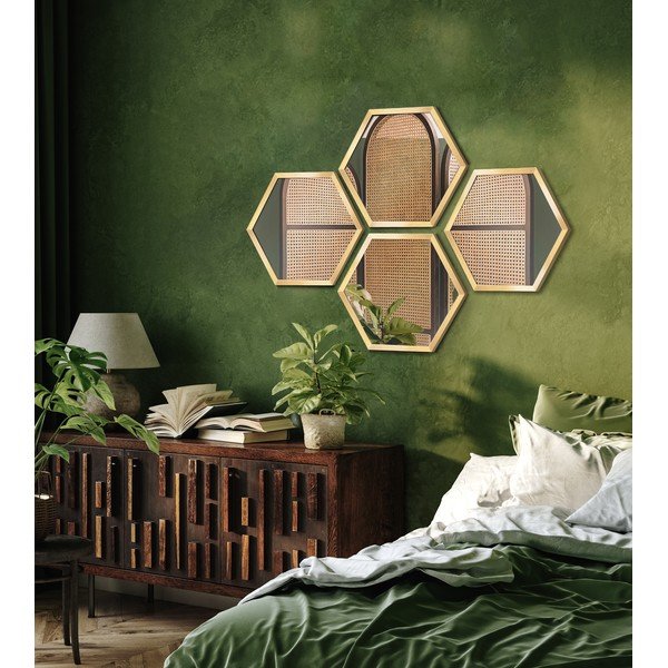 Nástěnná zrcadla v sadě 4 ks 35x40 cm Heksagon-image-1