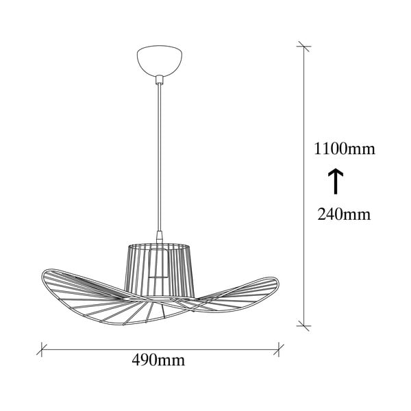 Černé závěsné svítidlo s kovovým stínidlem ø 50 cm Tel – Opviq lights-image-3