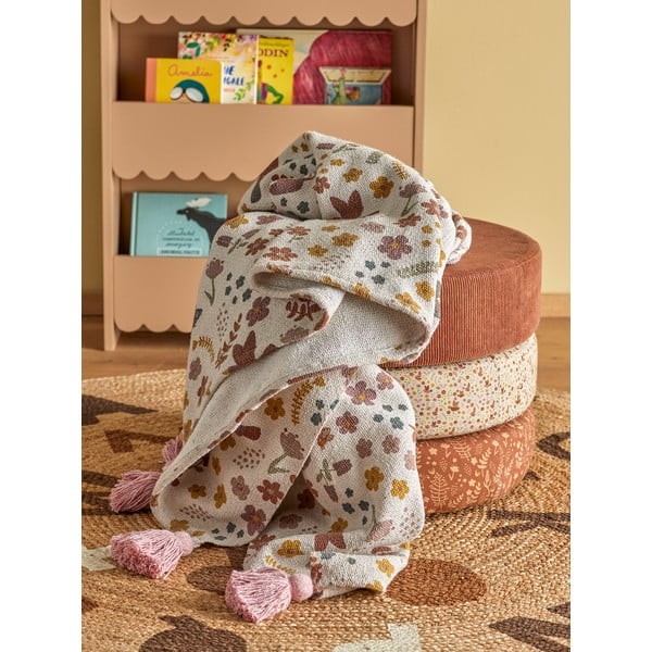 Bílo-růžová dětská deka 130x160 cm Kristine – Bloomingville Mini-image-1