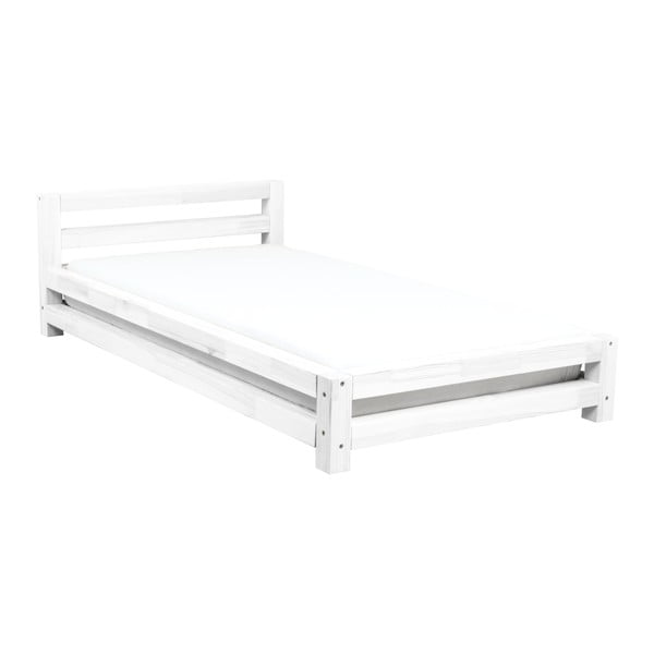 Bílá jednolůžková postel z borovicového dřeva Benlemi Single, 90 x 160 cm