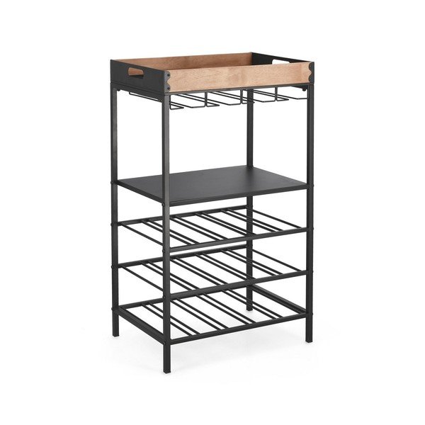 Černá kovová vinotéka počet lahví 15, 48,5x84,5x34 cm Isaac – Yes Everyday-image-2