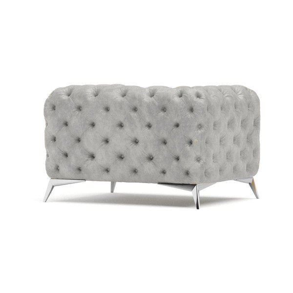 Světle šedé sametové křeslo Chelsea – Ropez-image-2