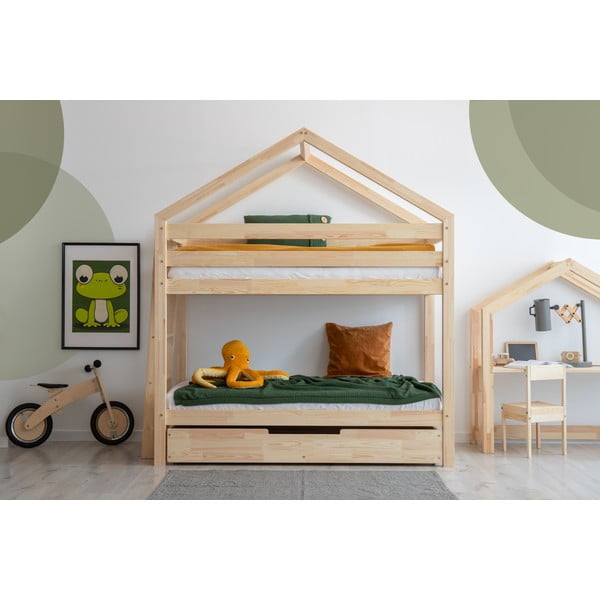 Dětská postel s úložným prostorem s roštem v přírodní barvě 90x190 cm DMPB – Adeko-image-1