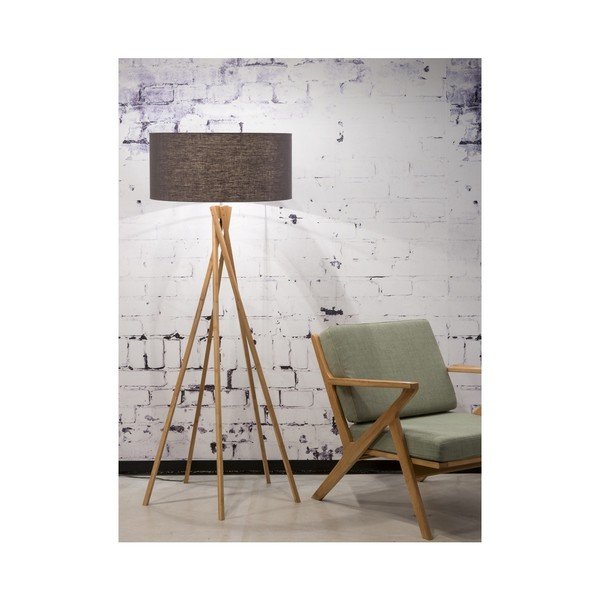 Stojací lampa s tmavě šedým stínidlem a konstrukcí z bambusu Good&Mojo Kilimanjaro-image-3