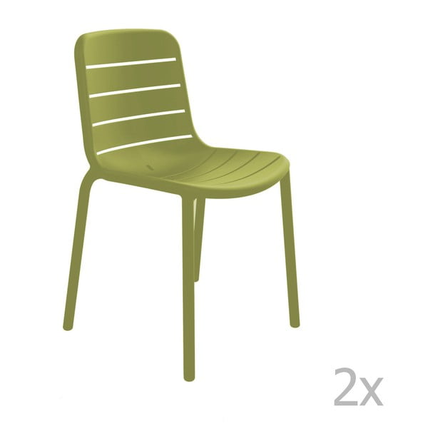 Sada 2 zelených zahradních židlí Resol Gina