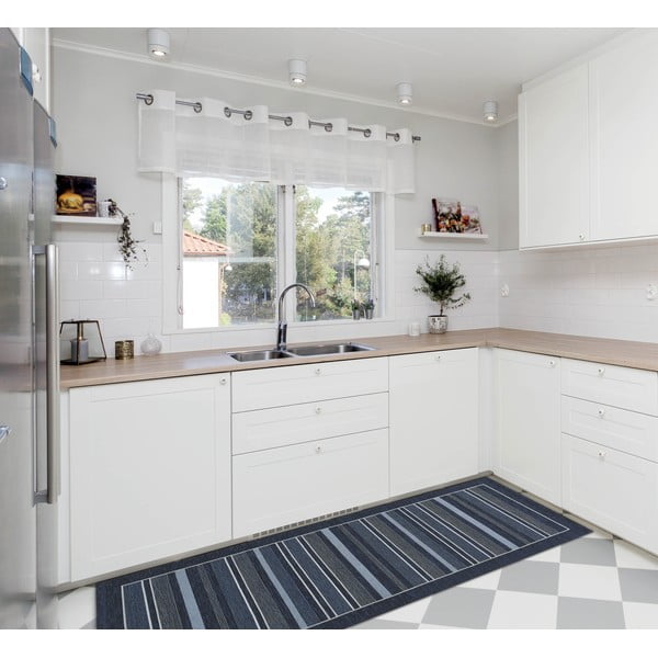 Tmavě modrý běhoun Floorita Velour, 55 x 140 cm-image-2