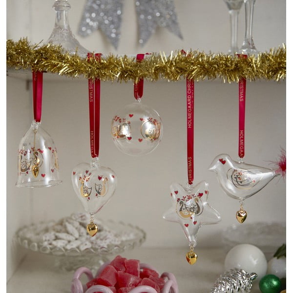 Skleněná ručně foukaná vánoční ozdoba 8 cm Ann-Sofi Romme Annual Christmas Heart 2025 – Holmegaard-image-1