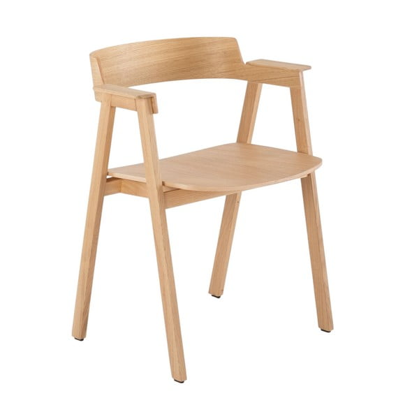 Jídelní židle s područkami z dubového dřeva v přírodní barvě Flip – Gazzda