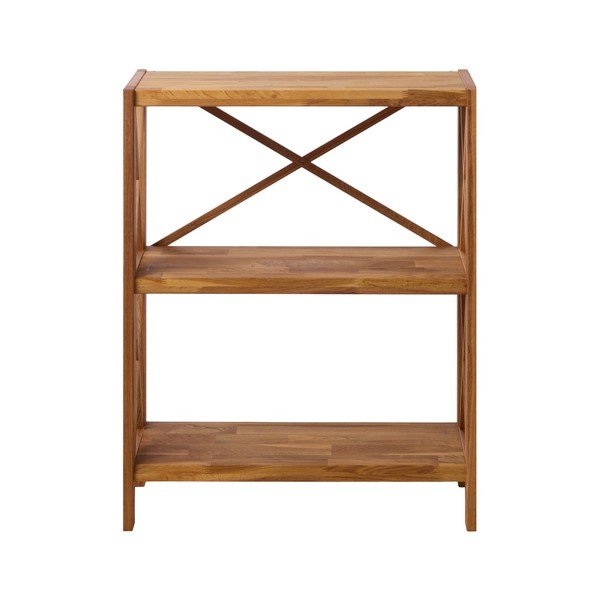 Regál z dubového dřeva v přírodní barvě 70x87 cm X-Shelf – Unique Furniture