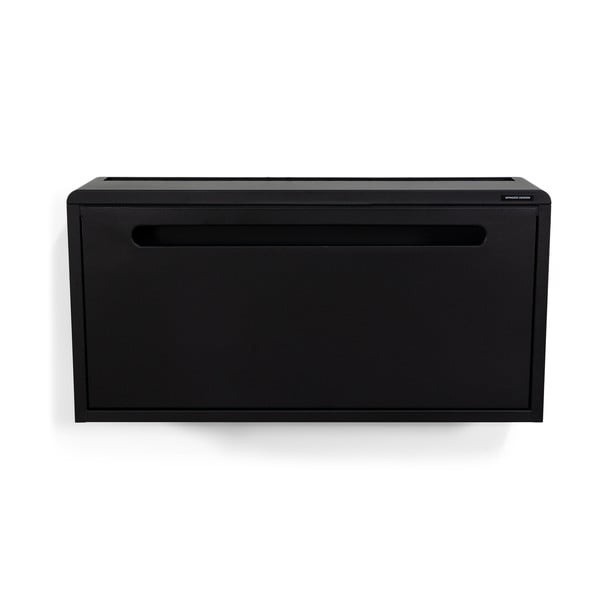 Černý kovový výklopný/závěsný botník 76x38x18 cm Sportiva – Spinder Design-image-2