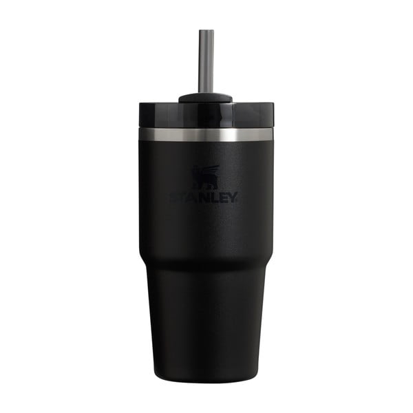Černá termoska s brčkem z nerezové oceli 600 ml Quencher H2.0 FlowState Tumbler Black – Stanley