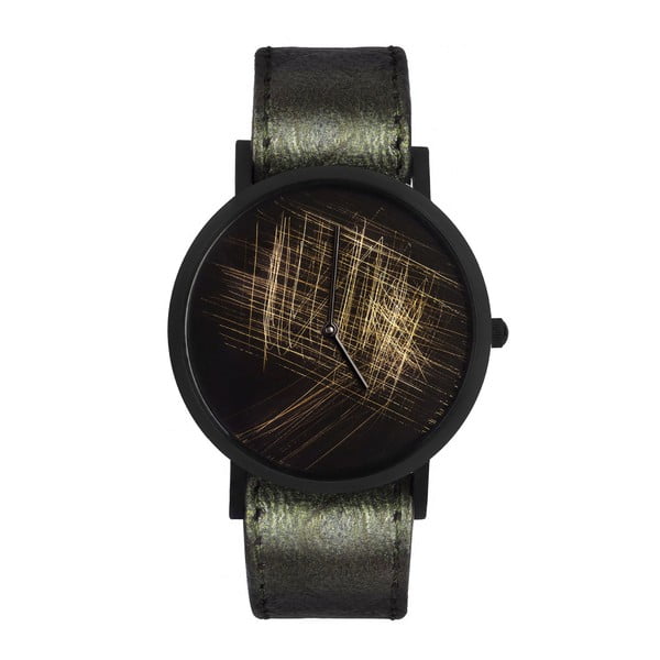 Unisex hodinky s tmavě zeleným řemínkem South Lane Stockholm Avant Gold Scratch 