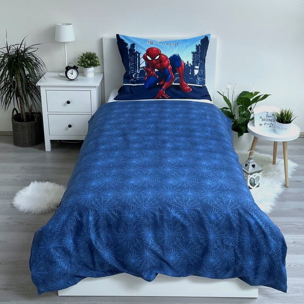 Modré bavlněné dětské povlečení na jednolůžko 140x200 cm Spider-man "Blue" – Jerry Fabrics-image-2