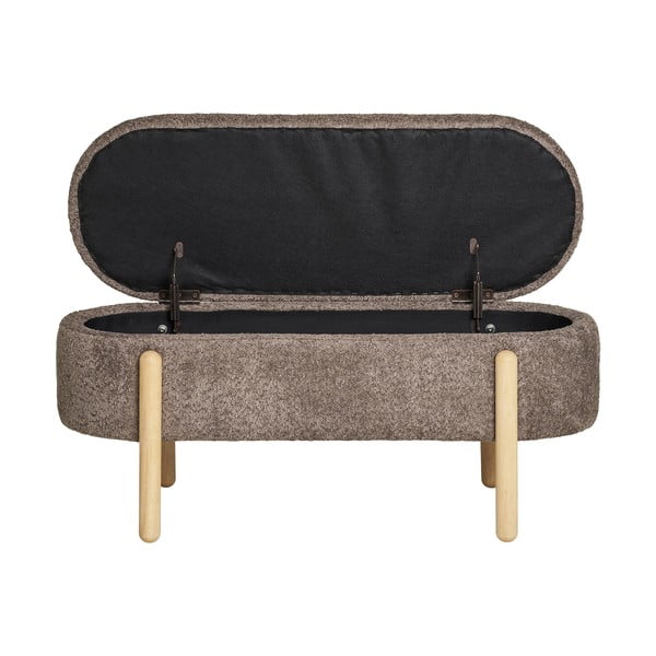 Hnědá lavice z textilie bouclé Branca – House Nordic-image-2