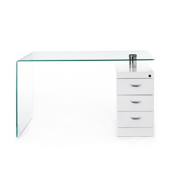 Pracovní stůl se skleněnou deskou 65x125 cm Bow – Tomasucci-image-2
