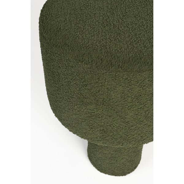 Zelený taburet z textilie bouclé Marcos – White Label-image-2