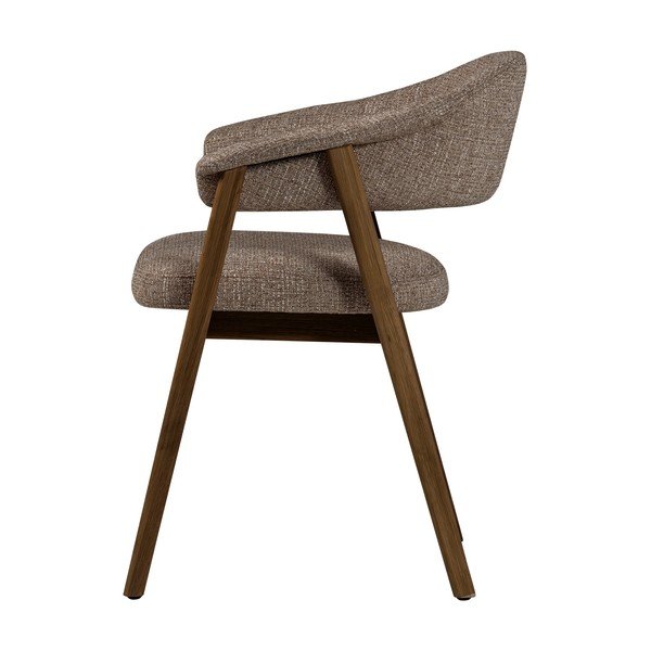 Hnědá čalouněná jídelní židle s područkami Tunar – WOOOD-image-3