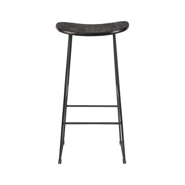 Černá barová židle z teakového dřeva 80 cm Tangle – White Label