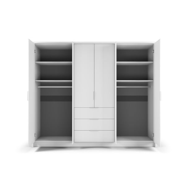 Bílá šatní skříň 255x217 cm Wells - Cosmopolitan Design-image-3