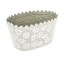 Zelený kovový květináč Dakls Daisy, výška 14,5 cm