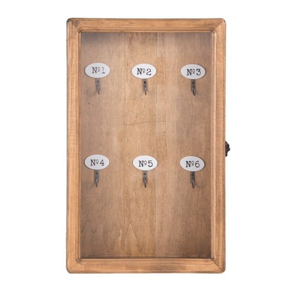Dřevěná skříňka na klíče Clayre & Eef Hermesso, 24 x 38 cm