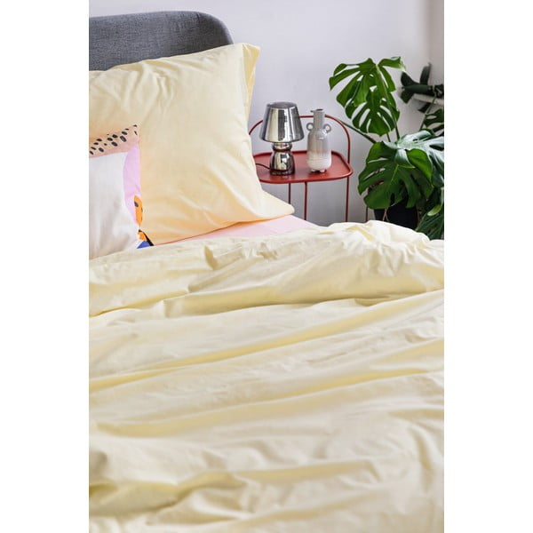 Vanilkově žluté bavlněné povlečení na dvoulůžko Bonami Selection, 200 x 200 cm-image-4