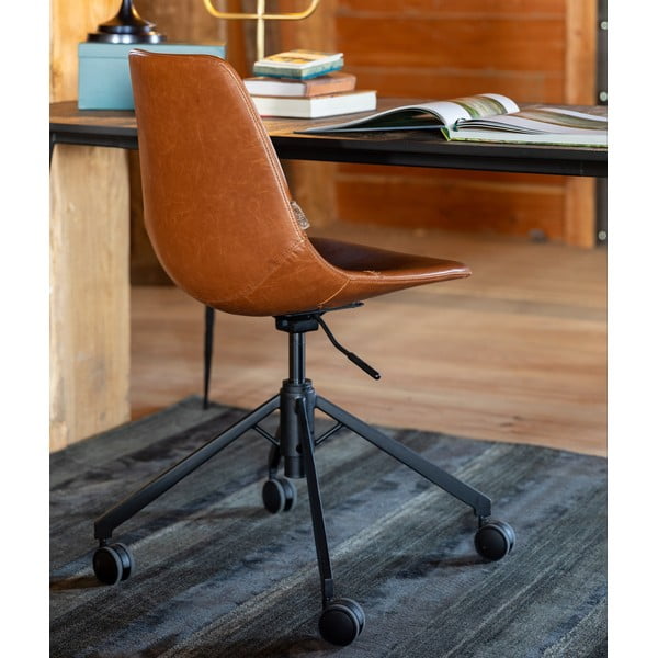 Hnědá kancelářská židle na kolečkách Dutchbone Franky-image-1