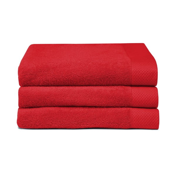 Sada 3 červených ručníků Seahorse Pure, 60 x 110 cm
