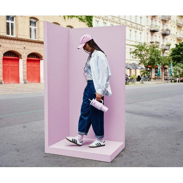 Růžová termoska s brčkem z nerezové oceli 1,18 l Quencher H2.0 FlowState Tumbler Cherry Blossom – Stanley-image-1