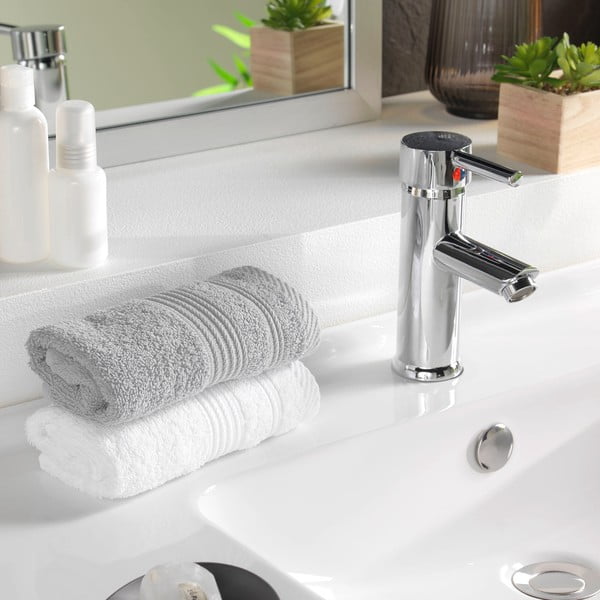 Světle šedý froté bavlněný ručník 30x50 cm Tendresse – douceur d'intérieur-image-1