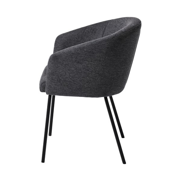 Tmavě šedé čalouněné jídelní křeslo s područkami Easton – Unique Furniture-image-4