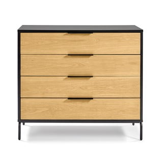 Černo-hnědá komoda Kave Home SAVOI, 100 x 90 cm
