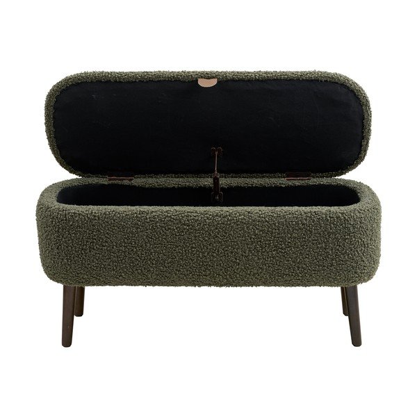 Zelená lavice z textilie bouclé Harlow – House Nordic-image-2