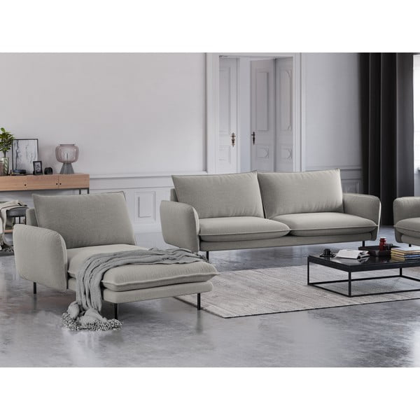 Světle šedá lenoška Cosmopolitan Design Vienna, levý roh-image-1